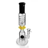 Bong in vetro spesso e dritto Bong in vetro Perc rimovibile Bong con braccio a olio Perc con banger dorato da 18 mm e ciotola in vetro