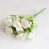 Rosa occidental falsa (5 tallos/ramo) 11,42 "de longitud, rosas de simulación, accesorios de plástico para el hogar, boda, flores artificiales decorativas