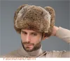 Chapeau en vraie fourrure de lapin, trappeur russe, casquette de Ski, Snowboard, Ushanka3602104