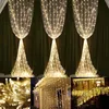 3M*3M LED Curtain Light String Wedding Bedroom Decoration Festive Christmas Icicle LED Light Garden Accessories Outdoor Star String Lights