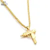 Hip Hop Jewelry Letter Gun Necklace Silver Gold Color Long Chain Pendant Necklaces HipHop For Men Women Gift6834708