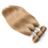 Color #8 #27 #30 Honey Blonde Medium Brown Brazilian Human Hair Extension 4pcs lot pre-colored weave2232