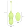 HIMALL Silicone Kegel Ball Vaginal Tight Exercise Love Egg Vibrator Remote Control Geisha ben Wa Products Sex Toys Green Y2006165609375