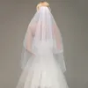 Stock Biały Ivory Wedding Bikini Veil Dwie warstwy Tanie Welony ślubne z grzebieniem Akcesoria Bridal Darmowa Wysyłka CPA1443