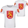 Finland Man Ungdom Student DIY Gratis Beställnings- foto Unisex T Shirt Nation Flagga Finska Svenska Suomi College Country Boy Kläder