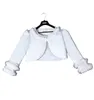 Sweet White Sleeves Applique Feathers Girls' Capes/Jackets Princess Party Coat Flower Girl Wrap Coat Blouse Bolero Size 4-13 2-14 H317452