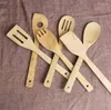 6 stili cucchiaio di bambù spatola 30 * 6 cm utensili in legno naturale cucina tornitori scanalati supporto di miscelazione pale nave libera