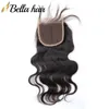 Pełna głowa Peruwian Virgin Hair Pakiet z zamknięciem fali ciała 3PCS Włosy Weft i 1PCs Górne zamknięcia 4x4 Naturalne przedłużanie linii włosów Bellahair
