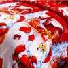 wholesales Free shipping 4pcs Merry Christmas Gift Santa Claus Comfort Deep Pocket Bedding Set Bedclothes