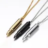 18K Gold Plated Mens Titanium Steel Bullet Open Pendant Necklace Perfume Essential Oil Diffuser Necklace Name Custom Engraving Gifts for Men