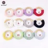 Charms Wholesale- Wood Teethers Toy Natural Maple wood teething rings 20pc Chunky Crocheted Ring Baby Nursing Necklace