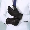 Fashion-screen leather gloves, winter warmth, embroidered lattdecorative goat skin gloves, high quality, free of freight