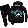 Tik Tok enfants vêtements ensemble garçons filles survêtement adolescents Sport costume adolescents sweats à capuche pantalons Hip Hop vêtements 31687952159749