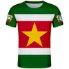 SURINAME t-shirt bricolage gratuit nom personnalisé numéro sr t-shirt nation drapeau néerlandais sranan sarnam sur pays impression photo texte vêtements rouges