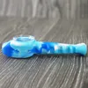 Fish Bone shape silicone hand pipes water bongs oil rig kit dab rig smoking fishbone bubbler tobacco herb pipes with glass bowl DHL