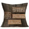 Lycklig Thanksgiving Day Pillow Cover Fall dekor Bomull Linne Ge tack Sofa Kasta kuddehus Hemvagn Kudde täcker 45 * 45cm zza1088 -1