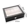 Home Desktop Watch PU Storage Box Kolekcja biżuterii Organizator przechowywania Men039s Business 10seat Watch Box Pakowanie SH195870188