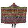 Cobertor com capuz de girassol leopardo impresso cobertores de lã adultos crianças macio quente sherpa capes toalha de piquenique jogar 13styles gga2586