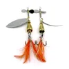 Metal Spinner Bait 8.4cm 13.2g spinner jigs Fishing lure VIB Blades Rotate Spinnerbaits with feather hooks