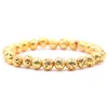 Moda prata cor de ouro 8 MM Lava Pedra Pulseira Rodada Galvanizado Rocha Vulcânica Spacer Beads Pulseira para mulheres homens jóias