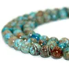 Perline di agata di pizzo blu pazzesco di pietra naturale Perline di pietre preziose rotonde per braccialetti fai da te Creazione di gioielli 1 filo 15 pollici 4-10 mm242y