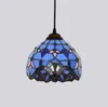 Tiffany Pendent Lamp Medelhav Creative Blue Barock Love Decorative Pendent Light Stained Glass Lamp för vardagsrummet