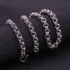 Vintage S925 Sterling Silver Chains Personality 925 Thai Silver O Chains Hip Hop Men Boys Necklace Gift 8mm 50cm/55cm/60cm/65cm