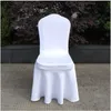 Les chaises en lycra froncées de mariage en gros couvrent la housse de chaise épaisse en spandex, jupe plissée épaissie, housses de chaise élastiques en spandex