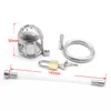 Male Stainless Steel Chastity Cage with Extra Long Soft Drain Tube Men039s Metal Locking Belt Urethral Catheter Sexy Toys Docto3592781