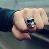 Anillo de acero inoxidable con calavera mecánica Steampunk para hombre, anillos de motorista gótico rockero, joyería Punk, tamaño 7 -14295t