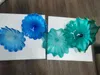 100% Hand Blown Lamp Decorative Luxury Flower Sconce Gallery Wall Art Elegant Blue Shade Murano Glass Plates