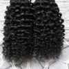 Kinky encaracolado fita na extensão do cabelo 100 cabelo humano 100g 40 pçs remy europeu natura fita de cabelo in4024410