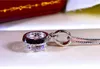 2CT brillante solido argento sterling 925 anniversario di matrimonio SONA collana con ciondolo con diamanti fidanzamento BAND gioielleria raffinata donne Brith1717827