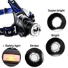 Super bright T6 LED Headlamp Hunting Headlight Zoom Head Light Torch Comfortable Headband Head Lamp +2x18650 Battery+AC Car Charger