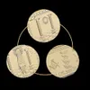 10pcs lote maçons Desafio Maçônico Coin Golden Bar Craft 999 Fine Gold Bated Clad 3D Design com capa 213i