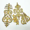 50Pcs gold Floral Costume Trims Iron On sew on Embroidery Patch Lace Applique DIY256N