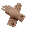 Fashion-Wool Gloves Lady Touch Screen Gloves Wrist Flower Warm Glove Multi Colors