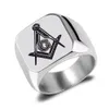 High quality polished gold silver black masonic rings 316 stainless steel men women freemason AG symbol rings jewelry wholesale items