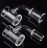 4mm Dikke Bodem 45 90 graden quartz banger nail 10mm 14mm 18mm man vrouw clear joint Domeless quartz nail voor Booreilanden