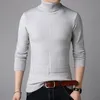 Men Turtleneck Sweater Knitted Pullover Winter Sweater Male High Turtle Neck Plus Size Mens Coats Black White Red M-3XL