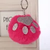 10cm 7 färger björn paw päls boll nyckelkedja söt grädde svart pompom päls keychain kvinnor bil väska nyckel ring gåva