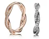 925 Sterling Silver Twist of Los Stackable Pierścień Zestaw Oryginalne Pudełko na Pan Kobiety Wedding CZ Diamond 18K Rose Gold Pierścienie W188