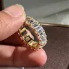 Nowa przybycie luksusowa biżuteria 925 Sterling Silvergold napełnij księżniczkę cięcie białe topaz cZ diamentowy kobiet