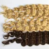 Indian Virgin Hair 1Gstrand Deep Curly Nail Tip Hårförlängningar5673096