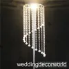 Novo estilo de Fábrica de produzir rodada reseau ferro de metal backdrop casamento com enforcamento decor0889 cristal