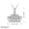 Plated sterling silver necklace 18 inches Fashion Crown Zircon pendant necklace DHSN579 Hot 925 silver plate Pendant Necklaces jewelry