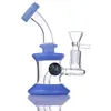 Nowoczesny 6.7 calowy Mini różowy fajka wodna Bong Dab Rig mały Bubbler fajki wodne bonga z banger kwarcowy/szklana miska