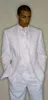 Fashion White Satin Groom Tuxedos Two Button Groomsmen Mens Wedding Dress Excellent Man Jacket Blazer 3 Piece Suit(Jacket+Pants+Vest+Tie)935