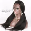 Lace-Front-Perücke, handgebunden, synthetisches Haar, lange Yaki-gerade Perücken für schwarze/afrikanische Frauen, vorgezupfte Haaransatz-Frisuren-Perücken