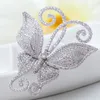 Wholesale- Vintage Butterfly Cute Brooch Pins for Women New Arrival Delicate Clear Shining CZ Rhinestone Wedding Bridal Brooches LUOTEEMI